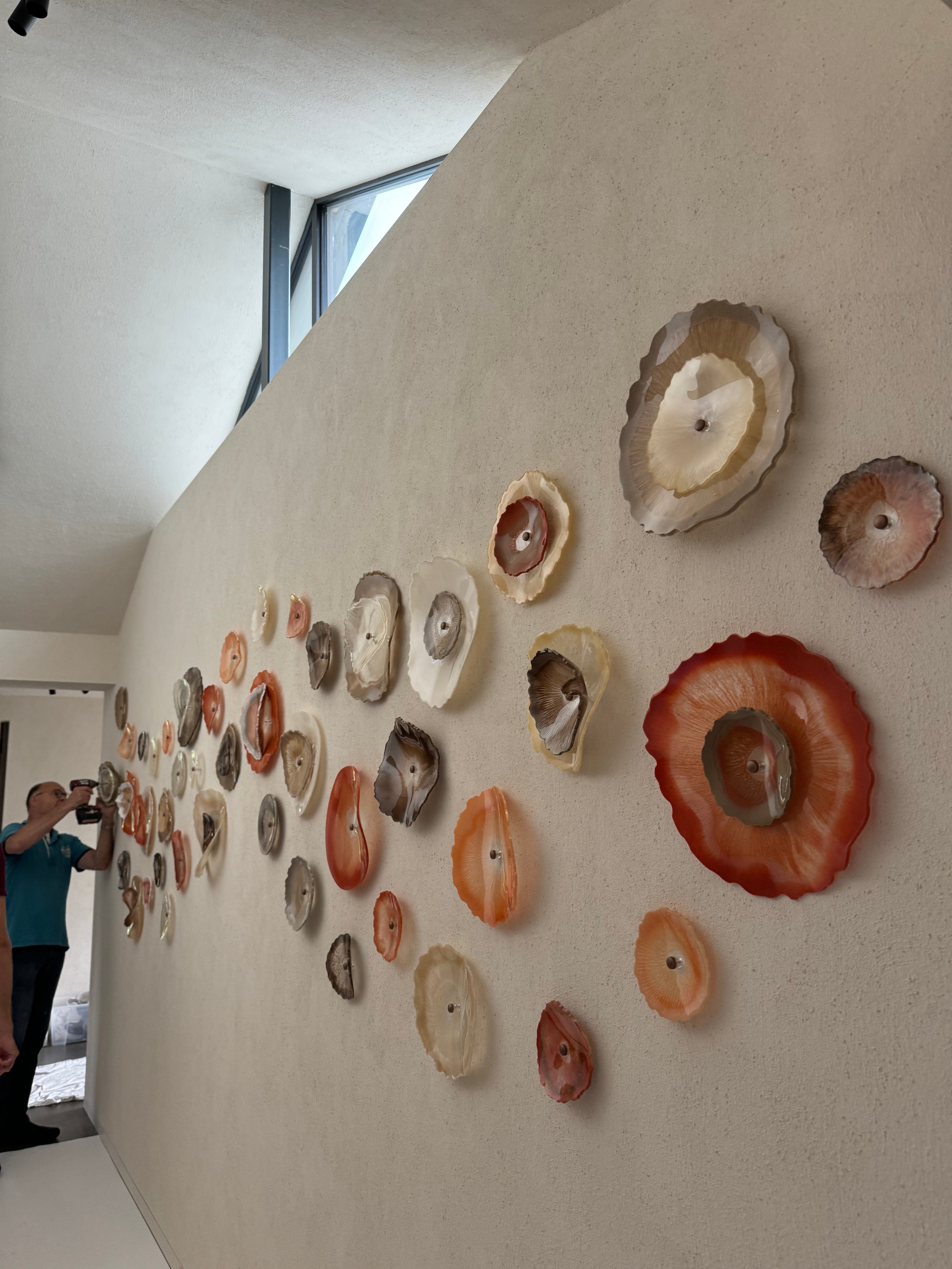 SOLD 60 Terra flowers on the wall