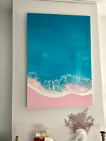 Load image into Gallery viewer, Blue, Turquoise and Pink Wild Sea
