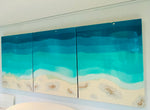 Load image into Gallery viewer, Blue, Turquoise 3 piece artwork
