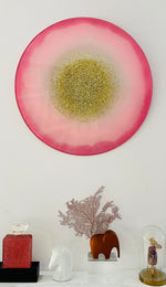 Load image into Gallery viewer, Rose Pink &amp; Gold Oriental Mandala Ø80cm
