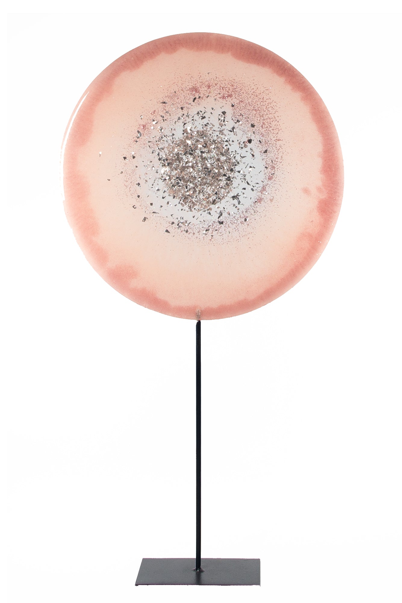 Coral Pink & Silver Oriental Mandala