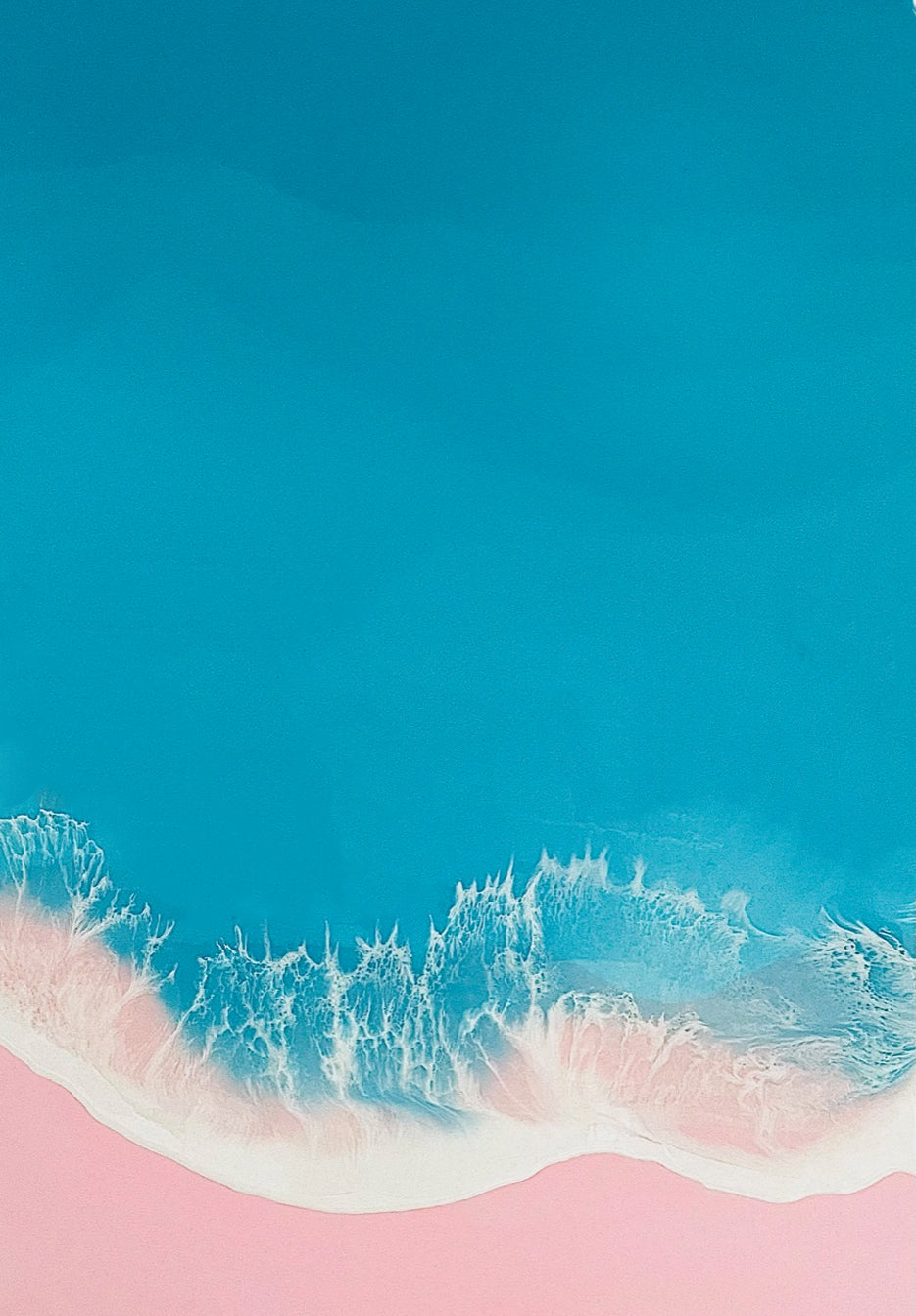 Blue, Turquoise and Pink Wild Sea